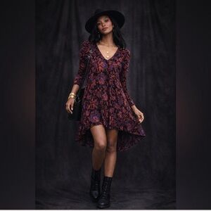 Free People Hello Lover Swing Floral V-Neck Dress or Tunic Sz L